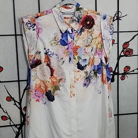 Anthropologie Maeve Floral High-Low Shirt Dress - Picture 7 of 11